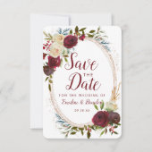 Save The Date Mistletoe Manor Aquarelle Lush Hiver Cadre ovale (Devant)