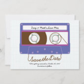 Save The Date Mixtape Rétro Indépendant Violet / Bleu Sauvegarde (Devant)