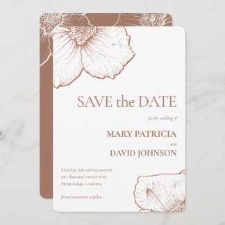 Save The Date Mocha Mousse moderne minimaliste Mariage floral 🌿