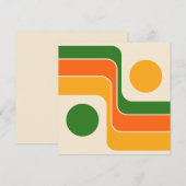 Save The Date Mod 1970s Retro Style Geometric Design (Devant / Derrière)