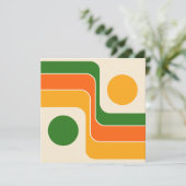 Save The Date Mod 1970s Retro Style Geometric Design (Debout devant)