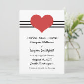 Save The Date Mod Heart Enregistrer l'Invitation de date, rouge (Debout devant)