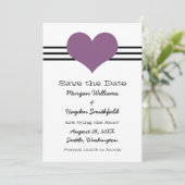 Save The Date Mod Heart Enregistrer l'Invitation de date, violet (Debout devant)