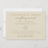 Save The Date Mod Monstera Feuille verte et Mariage bronzée (Dos)