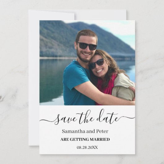 Save The Date Moden photo personnalisé détendu Enregistrer la da (Devant)
