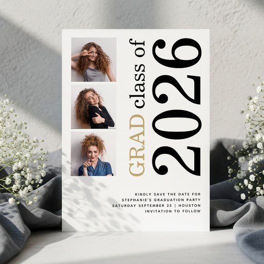 Save The Date Modern 3 photo Bold 2026 Graduation Party