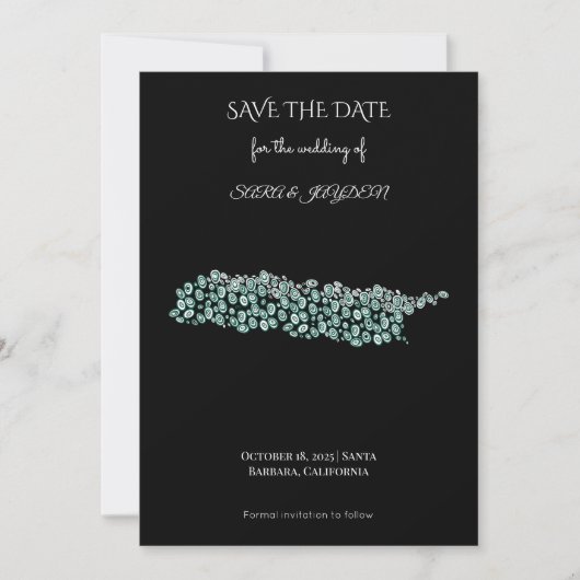 Save The Date Modern Abstract Art – White Line Circle Design (Devant)