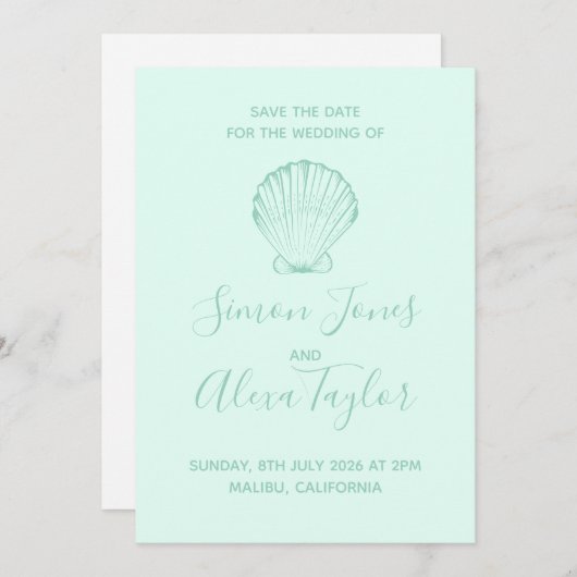 Save The Date Modern Beach destination mariage enregistrer la da (Devant / Derrière)