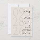 Save The Date Modern Black and Ivory Minimalist Wedding (Devant)