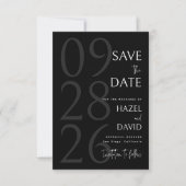Save The Date Modern Black and White Minimalist Wedding (Devant)