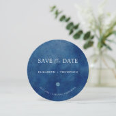 Save The Date Modern Blue Hydrangea Round Wedding (Debout devant)