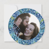Save The Date Modern Blue Hydrangea Round Wedding (Dos)