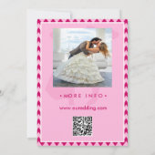 Save The Date Modern Blush Pink Chevron Stripe QR Code Photo (Dos)