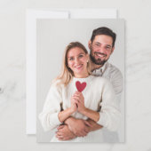 Save The Date Modern Bold Casual Red Script Photo Wedding Retro (Dos)