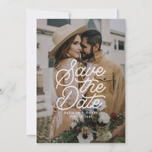 Save The Date Modern Bold Enregistrer La Date Typographie Mariag (Devant)