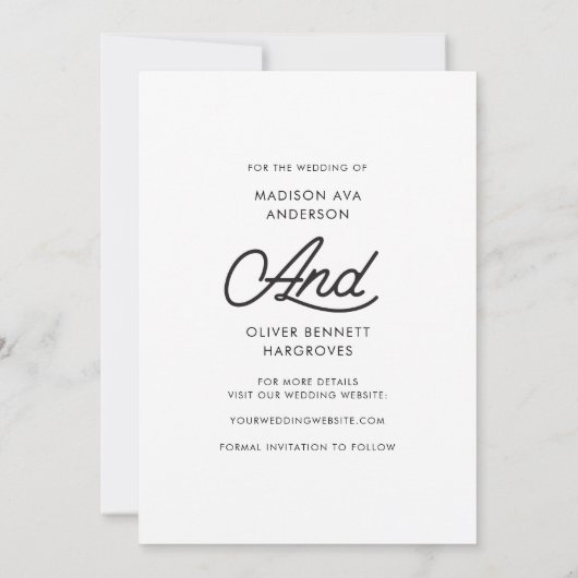 Save The Date Modern Bold Enregistrer La Date Typographie Mariag (Dos)