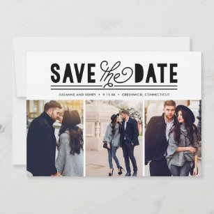 Save The Date Modern Bold Love Enregistrer La Date Photo Collage