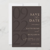 Save The Date Modern Brown Minimalist Wedding (Devant)