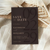 Save The Date Modern Brown Minimalist Wedding