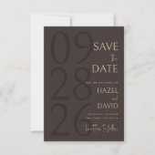 Save The Date Modern Brown Minimalist Wedding (Devant)