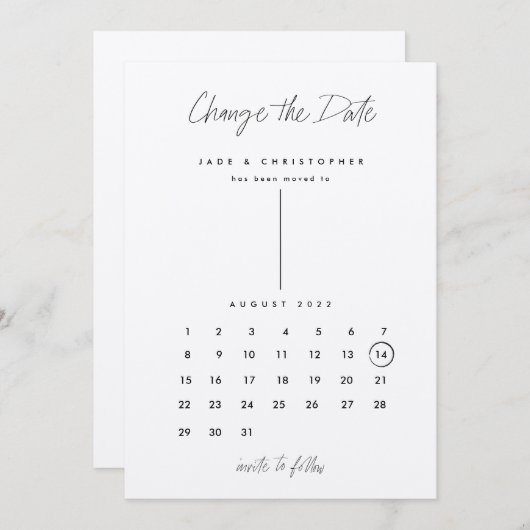 Save The Date Modern calendar Kraft change the date (Devant / Derrière)