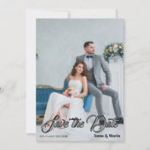 Save The Date Modern Calligraphy Script Photo Wedding (Devant)
