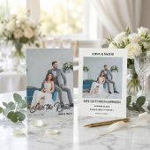 Save The Date Modern Calligraphy Script Photo Wedding