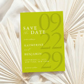 Save The Date Modern Chartreuse Minimalist Wedding