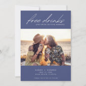 Save The Date Modern Chic Photo Mariage de boissons gratuites (Devant)