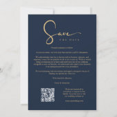 Save The Date Modern Collage 5-Photo Wedding Navy Blue (Dos)