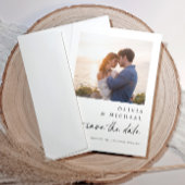 Save The Date Modern Cute Handwriting Black and White Wedding