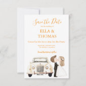 Save The Date Modern Cute Marigold Text  (Devant)