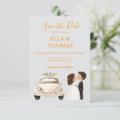 Save The Date Modern Cute Marigold Text  (Debout devant)