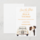 Save The Date Modern Cute Marigold Text (Devant / Derrière)