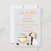 Save The Date Modern Cute Marigold Text  (Devant)