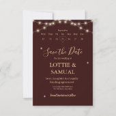 Save The Date Modern Deep burgundy Fairy Lights (Devant)
