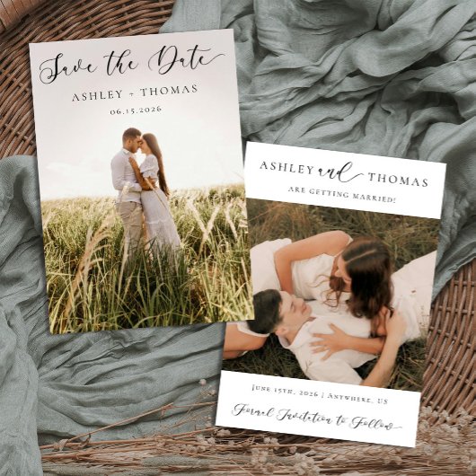 Save The Date Modern Elegance Photo Wedding 