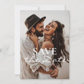 Save The Date Modern Elegant 2 Photo Wedding Enregistrer les Dat (Devant)