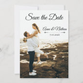 Save The Date Modern Elegant Script Photo Wedding (Devant)