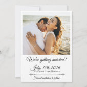 Save The Date Modern Elegant Script Photo Wedding (Dos)