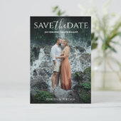 Save The Date Modern Elegant Typography Photo (Debout devant)