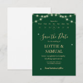 Save The Date Modern Emerald green (Devant / Derrière)