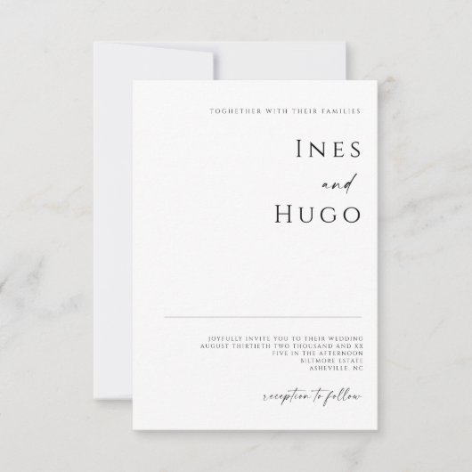 Save The Date Modern Fine Line Signature Script Luxury Invite (Devant)