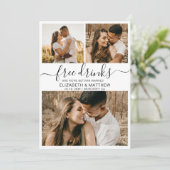Save The Date Modern Free Drinks Script Photo Collage Mariage (Debout devant)