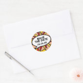 Save The Date Modern Fun Speech Bubble Ronde Sticker (Envelop)