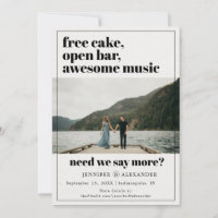 Modern Funny Gratuit Gâteau Open Bar Citation Phot