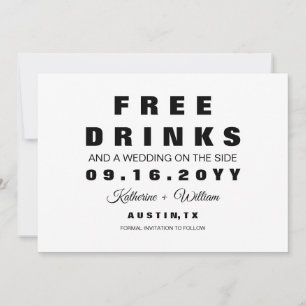 Save The Date Modern Funny Photo Boissons gratuites Enregistrer