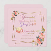 Save The Date Modern Gold Frame | Custom Bride-to-Be Invite (Devant / Derrière)