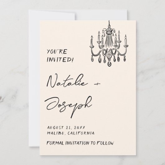 Save The Date Modern Hand Written Drawn Couple Wedding Fun Photo (Dos)