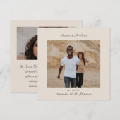 Save The Date Modern Handwritten Square Photo Wedding  (Devant / Derrière)